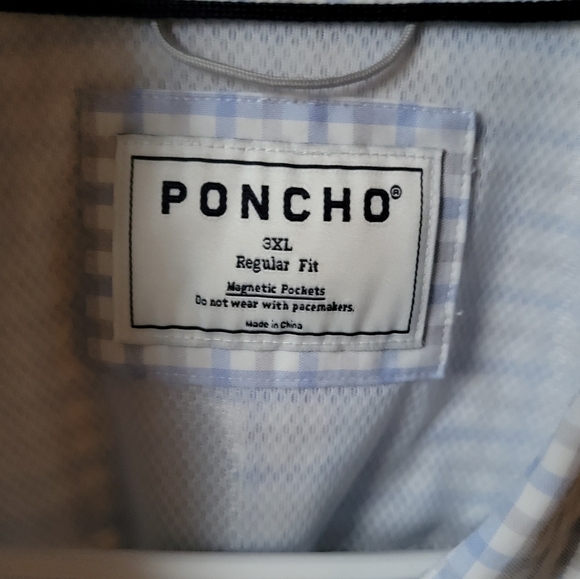 Poncho Blue Checkered Men's Short Sleeve Shirt - Picture 1 of 3